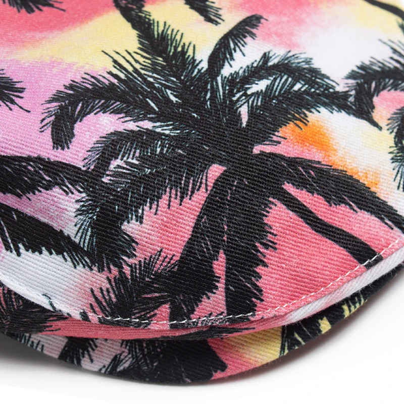 Vacation Style Men Women Beret Summer Fashion Print Cotton Soft Top Beach Visor Hat Casual Painter Berets Unisex Adjustable beret hat casual hat woolen beret