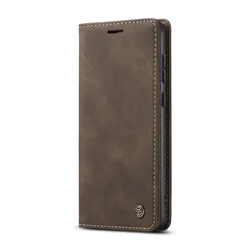 Luxury Retro Leather Wallet Phone Cover with Multiple Card Slots and Stand Function for OPPO Reno12 F (Coffee)