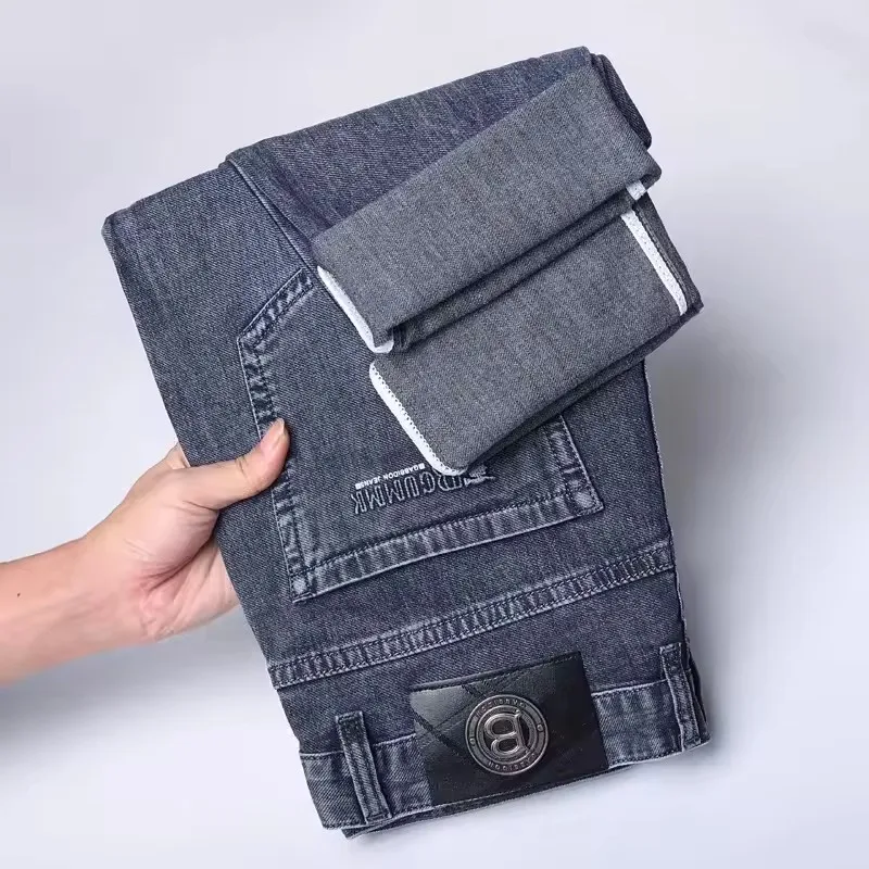 Men's Luxury Embroidered Straight-Leg Jeans
