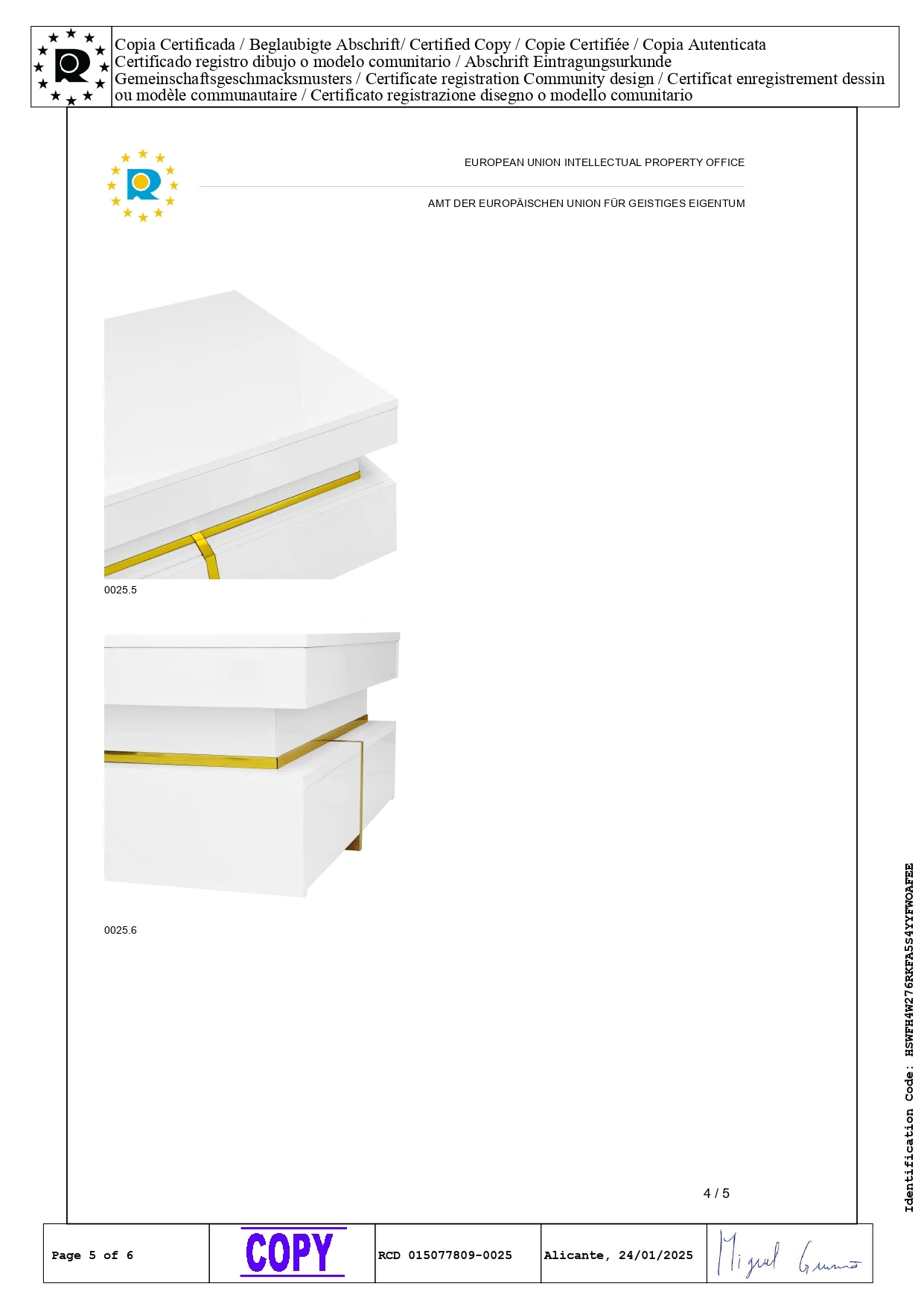 Coffee table, high-gloss living room table, side table with drawers and golden accents – Detail 5