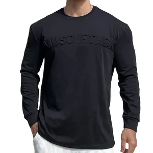 Men's Muscle Fitness T-shirt Basketball training clothing  autumn Loose sports cotton long sleeve T-shirt Men's top