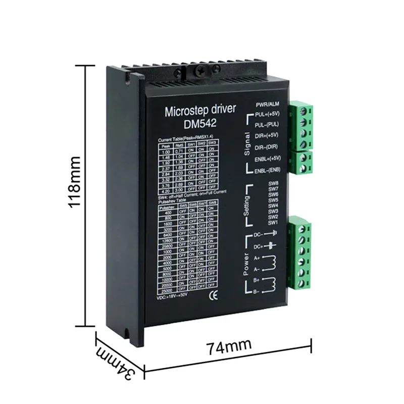 20-50VDC 4.2A Digital DM542 dc 20-50v 5.6A DM556 Stepper Motor Driver Fit 2-Phase Nema 17 Nema23 Engine for CNC 3D Printer stepper motor driver dc motor driver