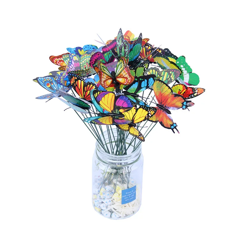 50-10Pcs Simulation Schmetterling Bunte Schmetterling Stakes Home Garten Hof Pflanze Blumentopf Mehrzweck Schmetterling Dekoration – Detail 8
