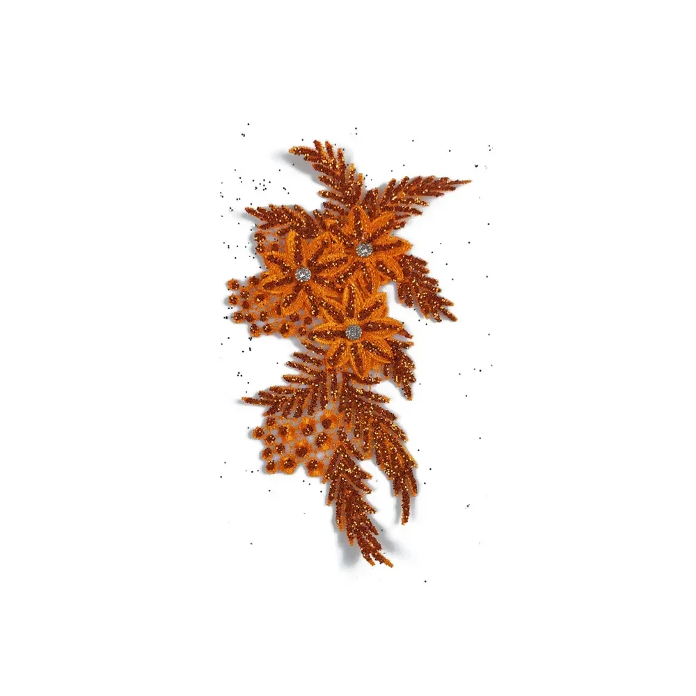 3D flower application Laces collar DIY Rhinestone Lace fabric Embroidery craft materials Dress Sewing accessories