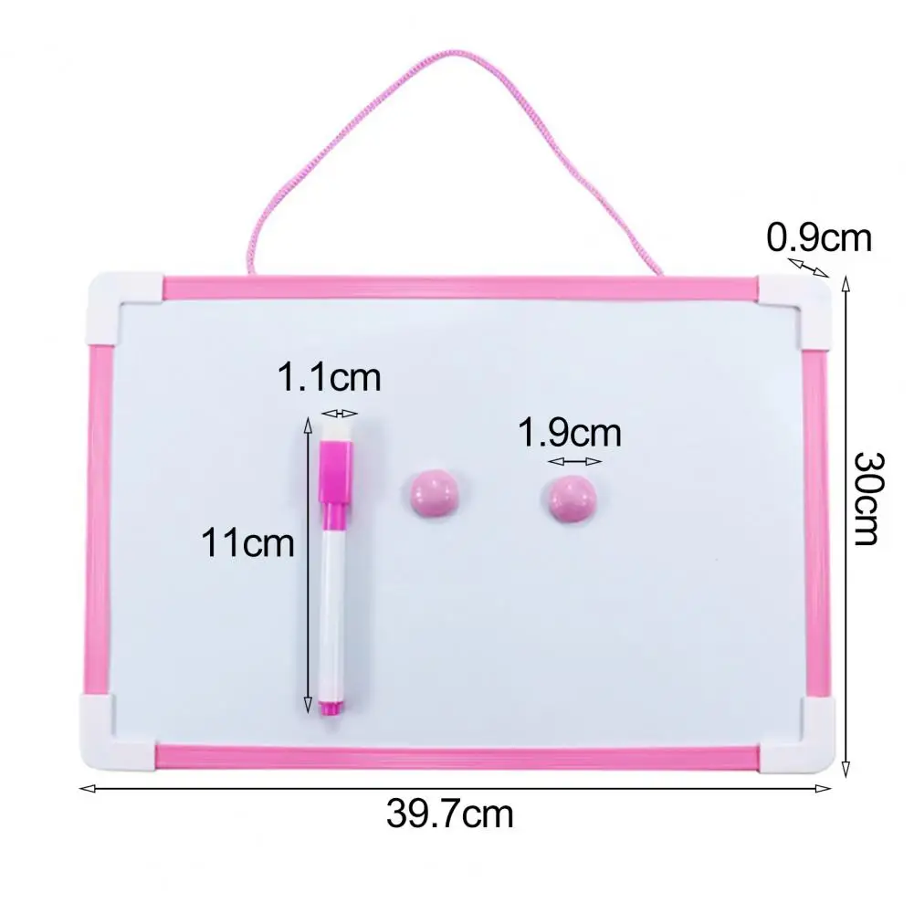 Erasable Writing Board Magnetic Whiteboard Set with Hanging Rope Pvc Frame Smooth Writing Surface Pen Buckles Ideal for Home