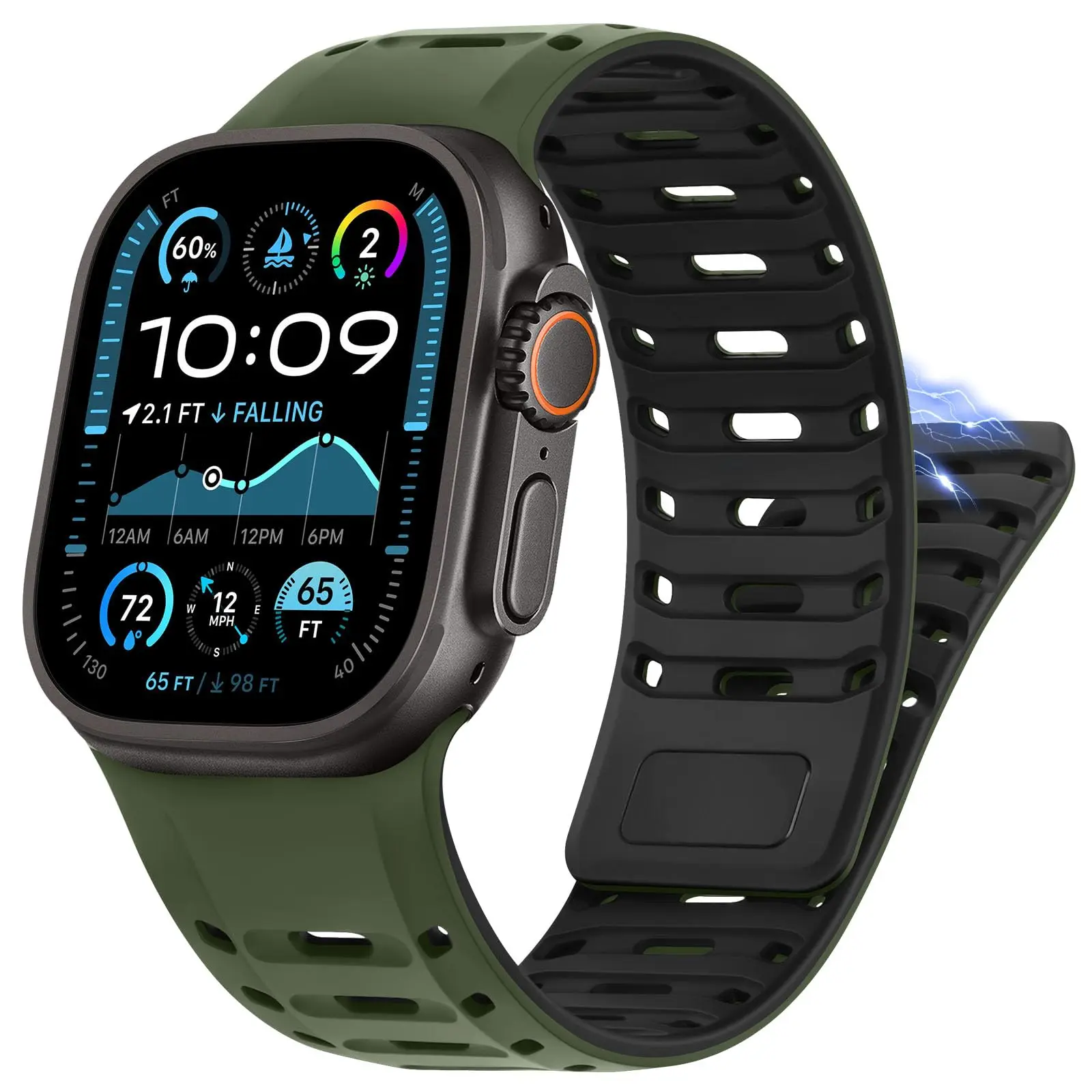 Sport-Silikonbänder für Apple Watch Band 45 mm 44 mm 42 mm 46 mm 49 mm magnetisches Armband Correa IWatch Serie 10 SE 9 8 7 6 Ultra 2