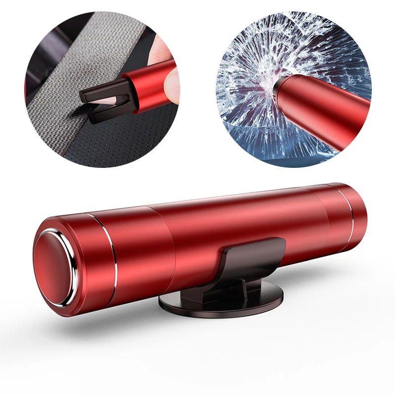 Car safety hammer Window breaker Safety hammer Car Safety Hammer Car Window Breaker Emergency Hammer Seat Belt Cutter Knife Tool Life Saving Escape Aluminum Alloy