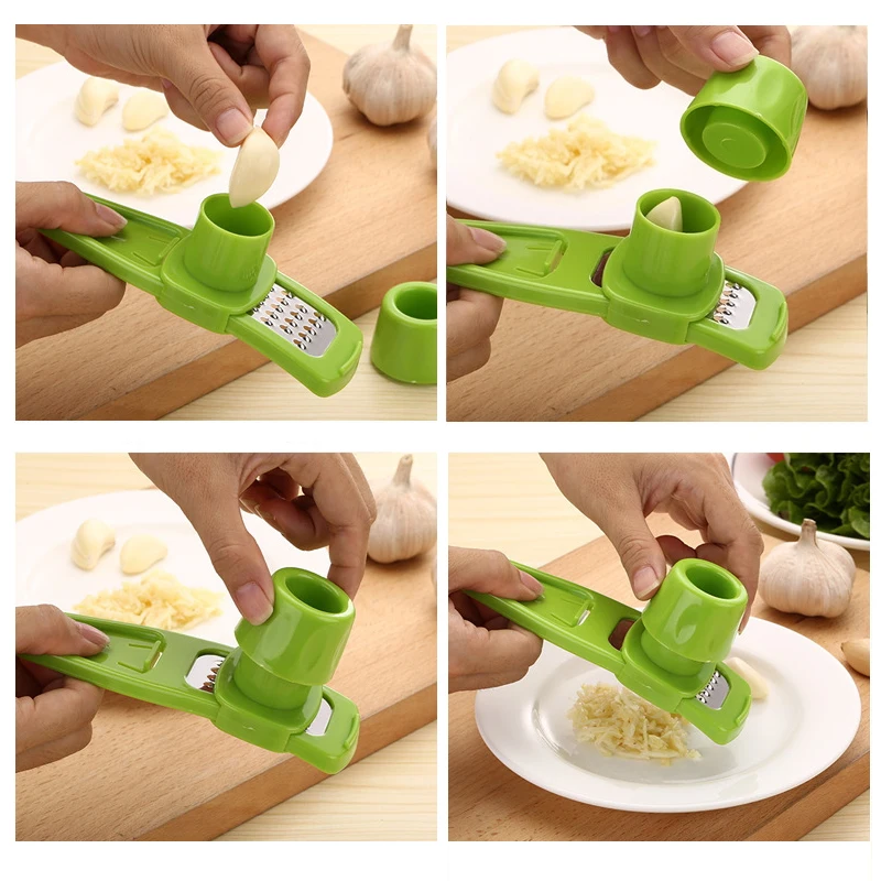 Multi-function Garlic Ginger Press Hand Held Grinding Slicer Stainless  Steel Rolling Crusher Garlic Masher Kitchen Supplies - AliExpress