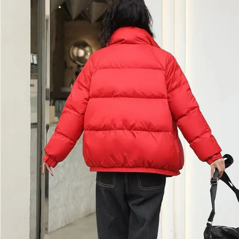23 New Women Down Loose Warm Outwear Jacket Winter Coat Female Short Parkas Versatile Leisure Time Simplicity Overcoat Clothing
