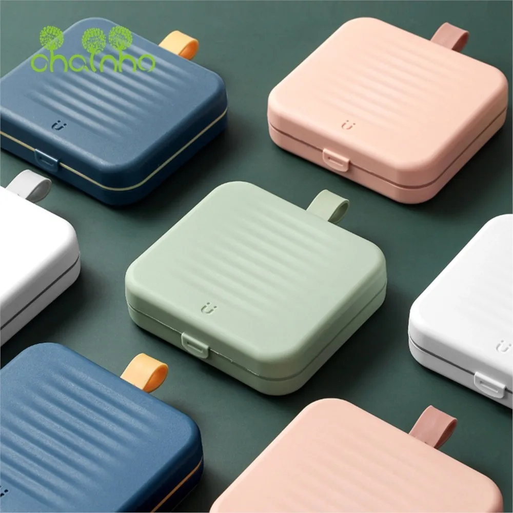 Chainho,Portable Magnetic Household Needle Thread Box Set,Square, Multifunctional Small Handmade Storage Bag, 25TL11