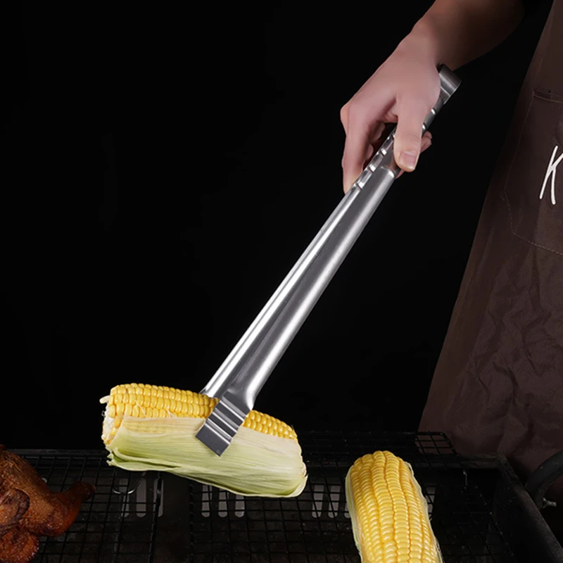 Kitchen Super Long Handle BBQ Steak Tongs Cake Clip Stainless Steel Food Clamp Handy Practical Gadget Cooking Accessories food tongs