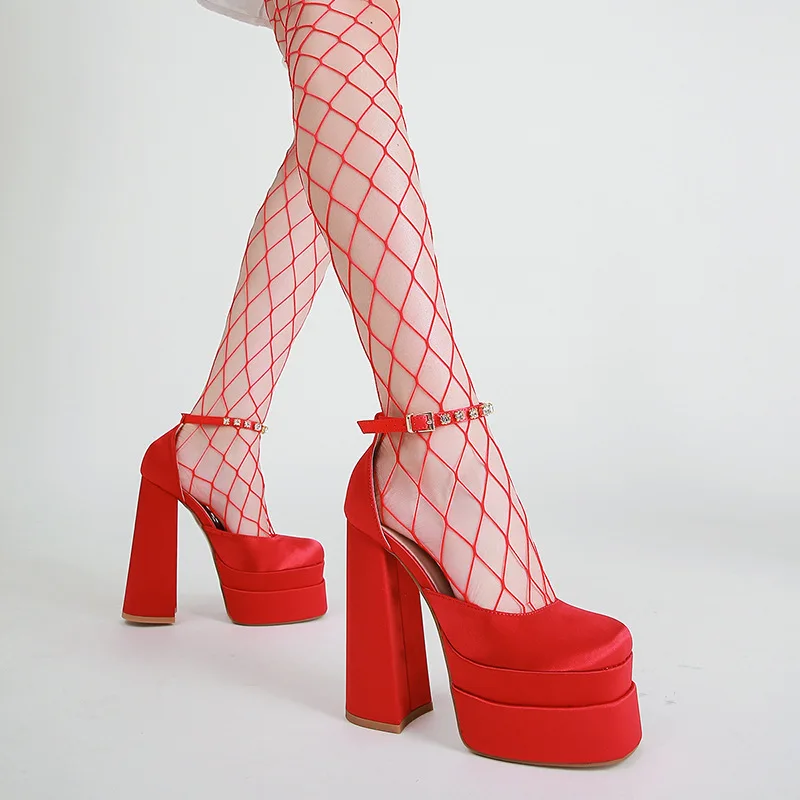 Summer Sexy Women's Party Nightclub Shoes Banquet Platform Sandals Women Shoes Super High Heels Wedding Shoes Plus Size 35-43