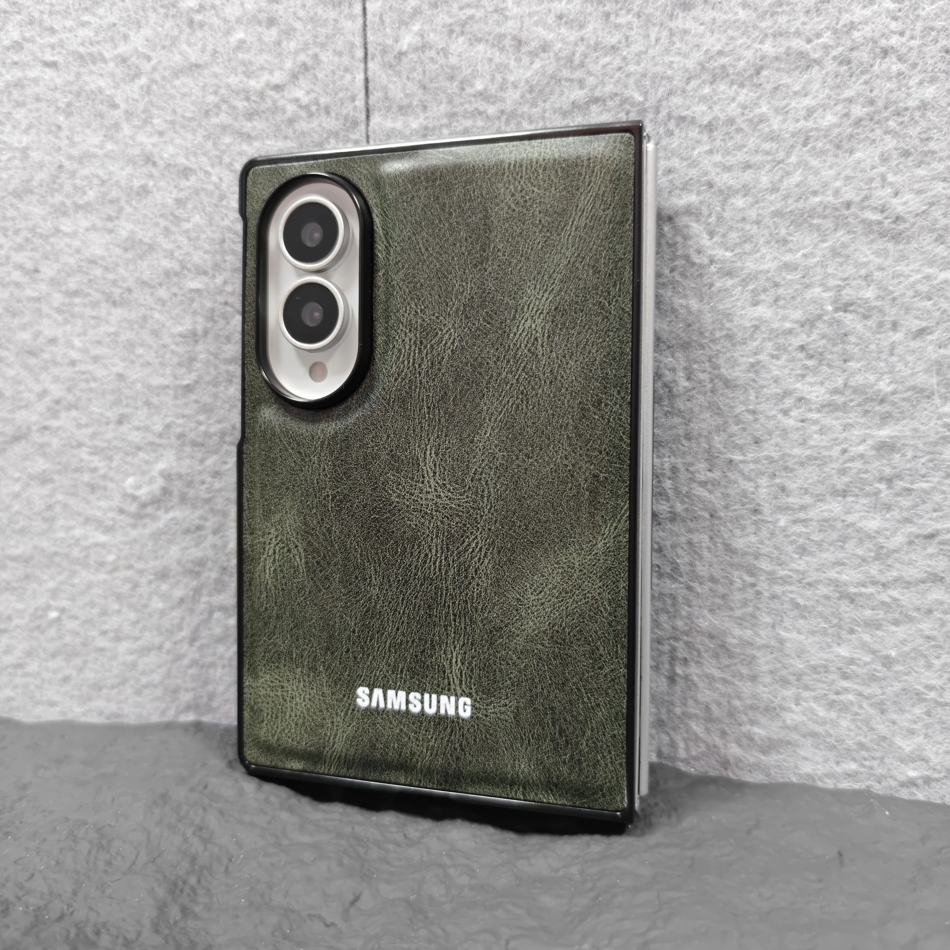 Luxury Leather Shockproof Phone Case - 2-Piece Set with Plain Back Cover