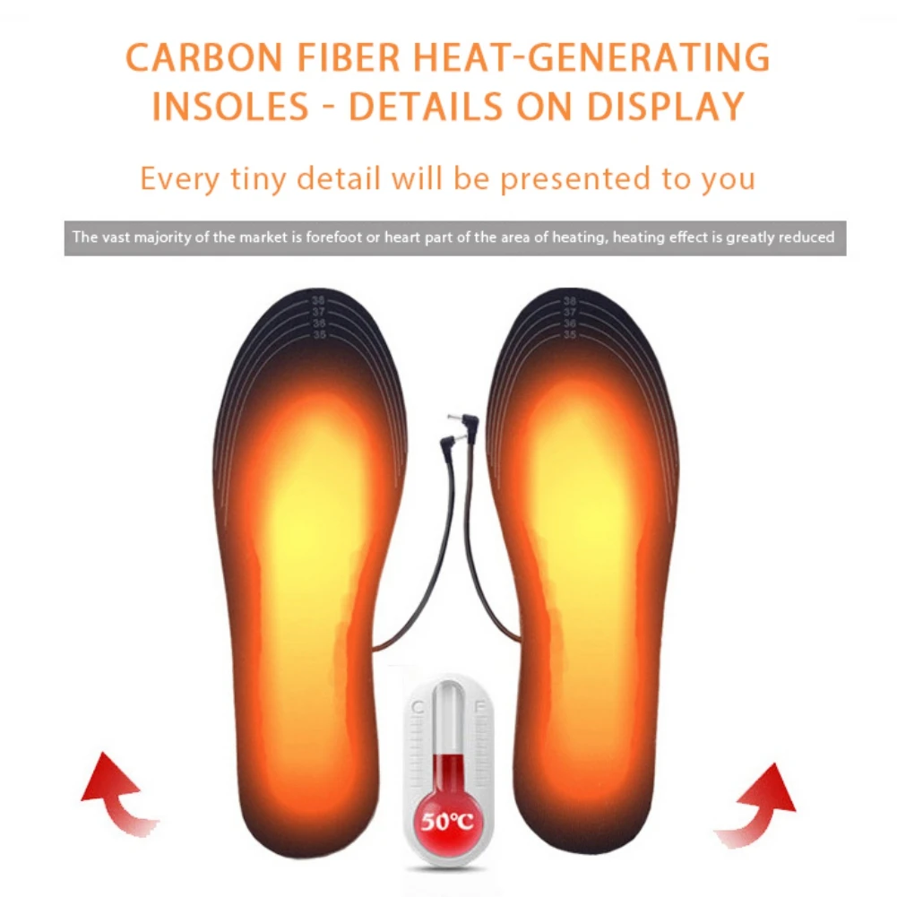 Rechargeable Electric Heated Insole Wireless Foot Warmer Safe Comfortable Wool Felt 23-27cm For Hunting Hiking Camping self heating socks