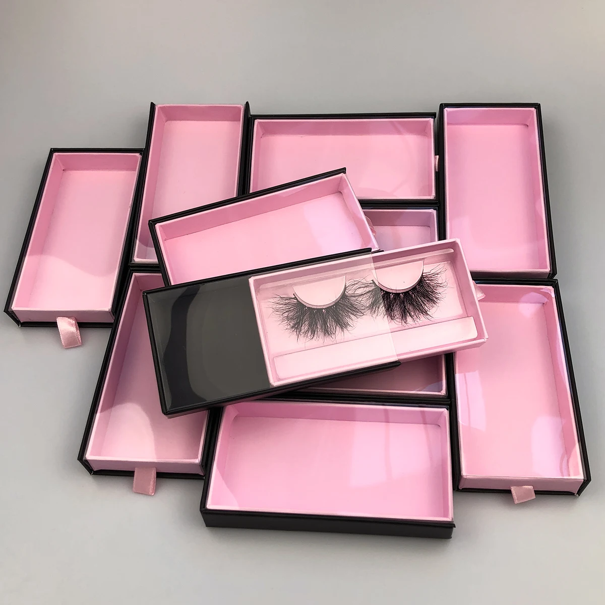 Wholesale Magnetic Eyelashes Cases Packaging Custom Lash Boxes logo Wholesale 25mm Mink Eye -lashes Fluffy Box Package Vendors 5