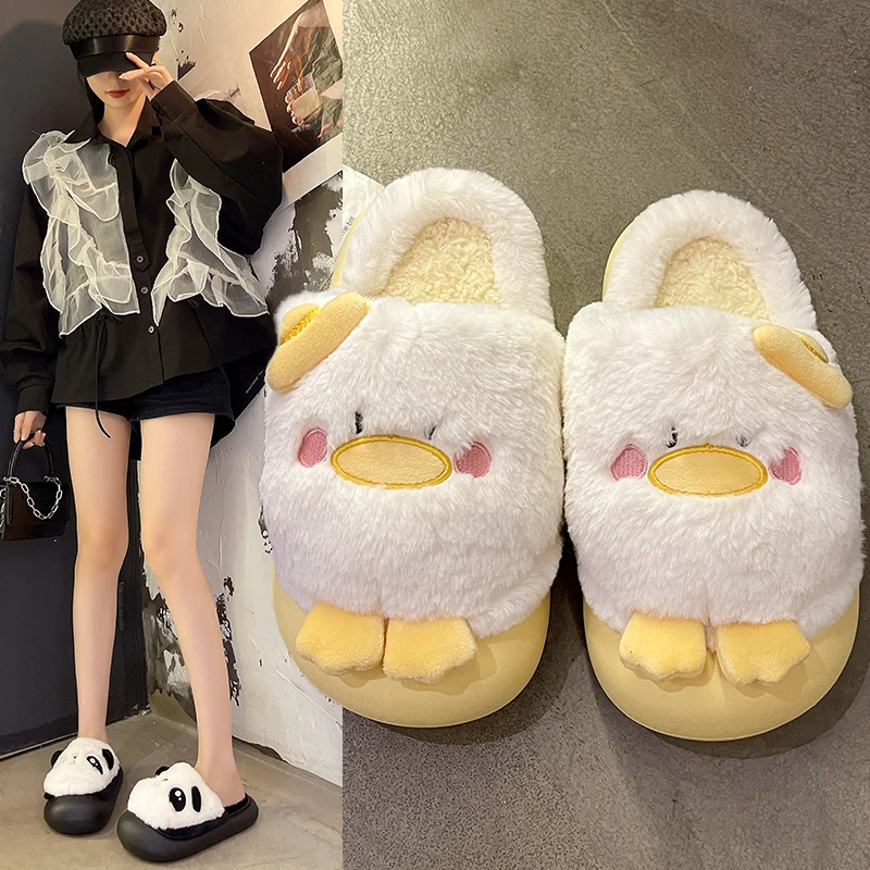 

Тапочки женские из флока на низком каблуке, роскошные сланцы, дизайнерская Массажная обувь на платформе, с аппликацией из экокожи, с цветочным принтом, на плоской подошве, зимние