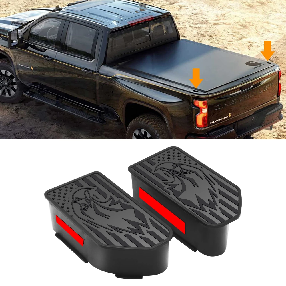 2 x hintere Lochkappen, Bettschienen-Lochstopfen, Abdeckungen für Chevy Silverado/GMC Sierra 1500/2500/3500HD 2019 2020 2021 2022 2023 2024 2025 – Detail 7