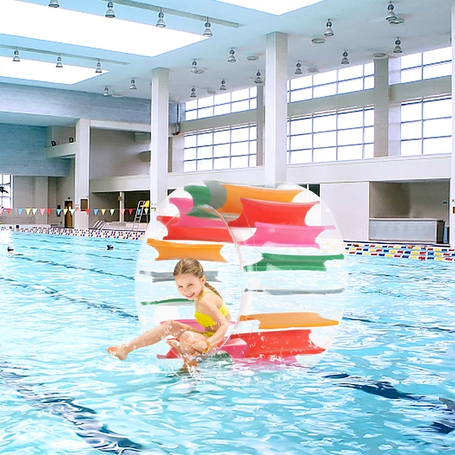 40 Inch Large Inflatable Water Wheel Roller Float Colorful Pool Float Kids Indoor Outdoor Pool Lake Beach Backyard 6