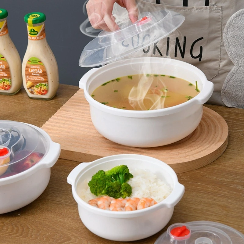 

Thickened Plastic Soup Bowl White Plastic Bowl for Soup Washable Dinnerware Microwave Safe Cutlery for Parties Catering