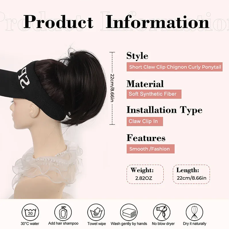 Messy Bun Hair Piece Claw Clip In Hair Buns Piece For Women Straight Short High Ponytail Extension Tousled Updo For Girls hair bun extensions