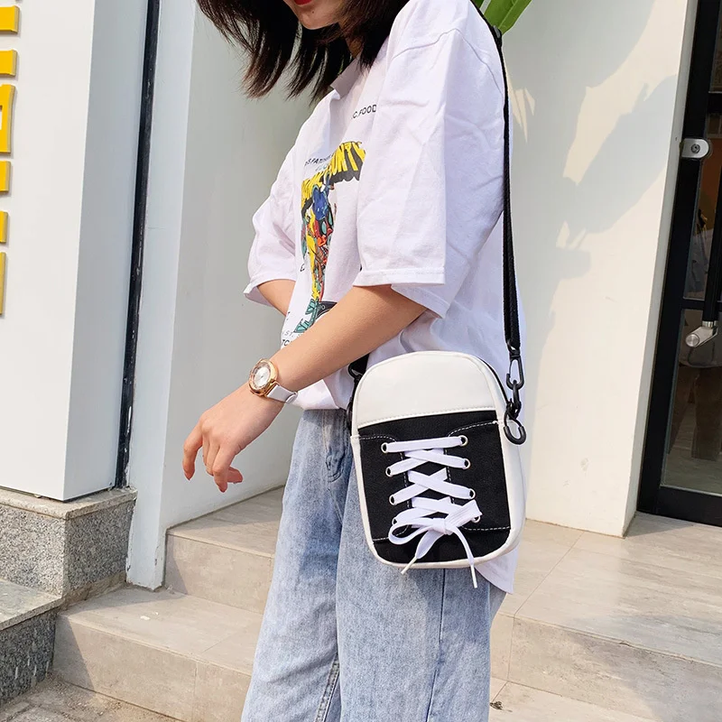 Canvas Messenger Bag Shoulder Messenger Bag Sneakers Stripe Stitching Design Casual School Work Travel Men And Women womens bag mens messenger bag mens shoulder bag
