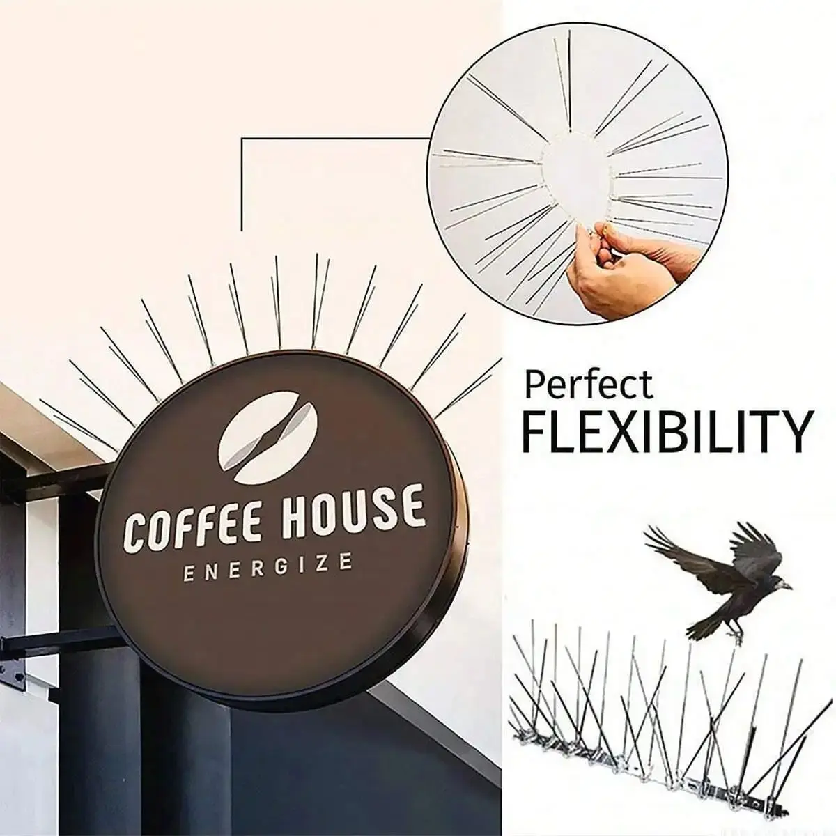 acrylic bottom orchard eaves for bird repellent and anti bird thorns, preventing pets from climbing onto balconies