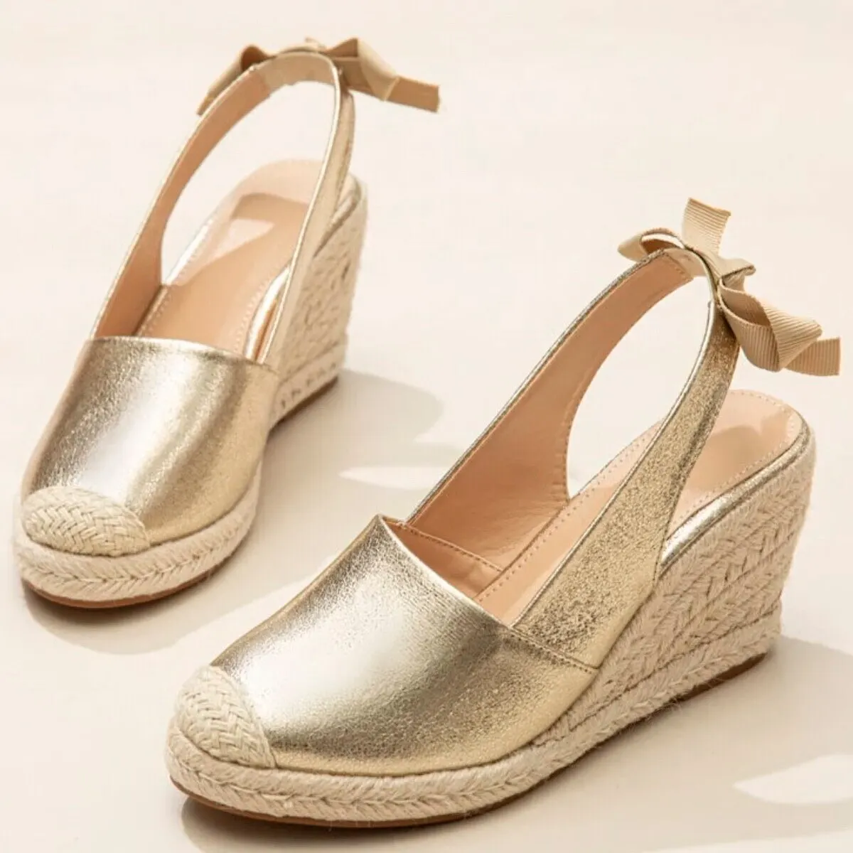 Platform High Heels Sandals Platform Sandals Wedges Sandals For Women Closed Toe Bandage Espadrille Stylish Shoes TDL-J26GD
