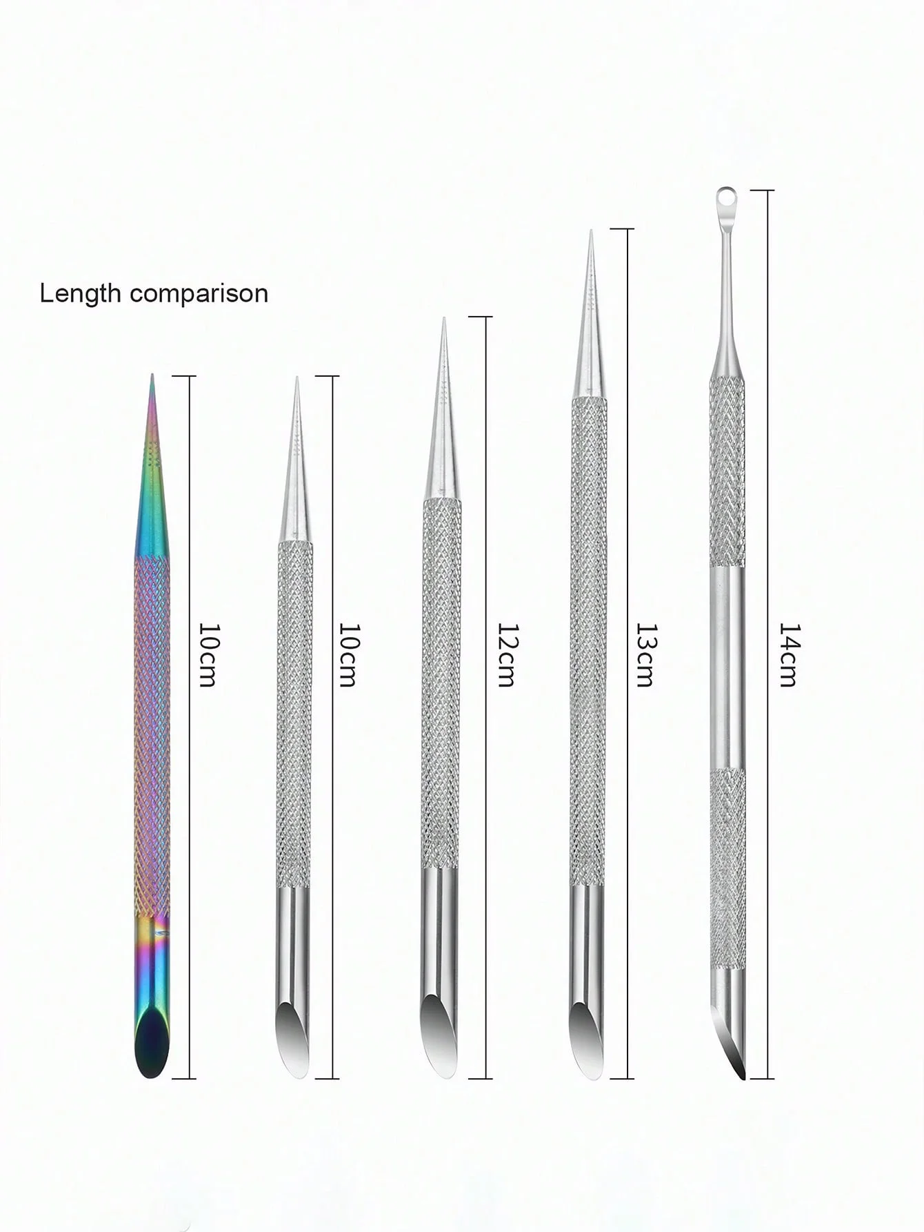 Stainless Steel Cuticle Pusher Nail Dotting Pen Nail Care Tool Double Ended Manicure Stick Cuticle Remover Cleaner Pushe