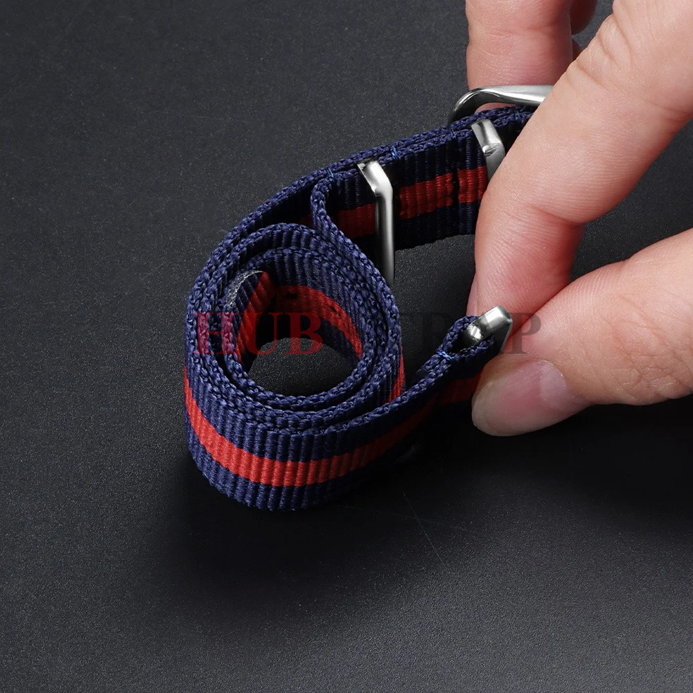 Universal Nylon Canvas Braided Watch Strap - One Piece Loop Bracelet