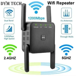 High - Speed Dual - Band WiFi Range Extender & Signal Booster - US Plug (Black)