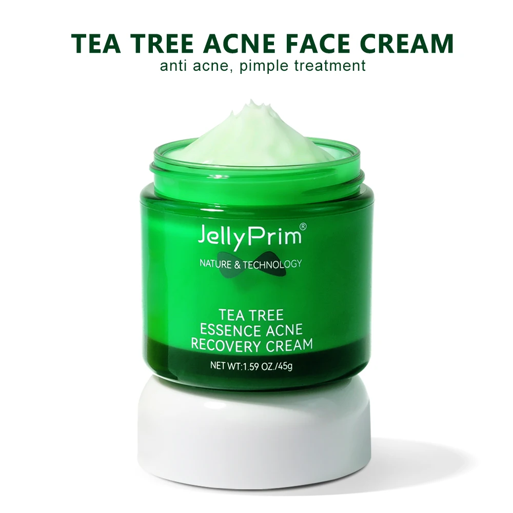 

Pockmark Face Cream Tea Tree Vitamin E Facial Moisturizing Oil Control Creams Day & Night Skin Care Women Men 45g