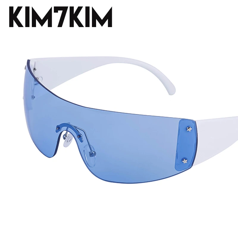 Women's Punk Luxury UV400 Gradient Mirror Oversized One Piece Sunglasses main image 0