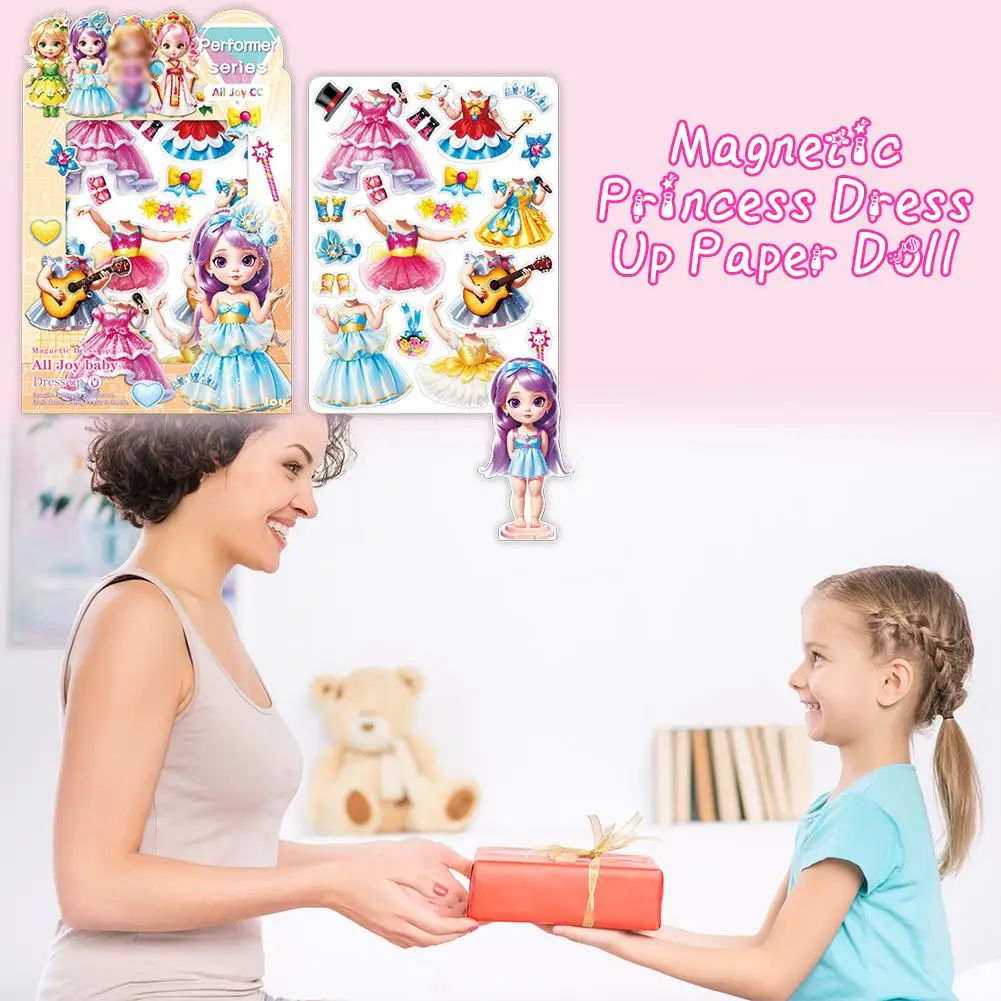 새로운 다목적 공주 자기 조용한 책 자기 자기 장난감 드레스 공주 척 인형 DIY 놀이 소녀 ?   선물 크리에이트 Z8X5