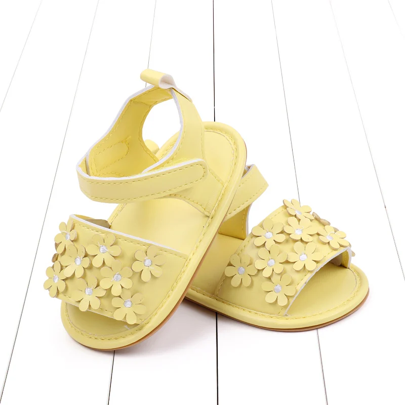 Baby Girl Shoes Cute Flowers Beautiful Sandals Summer Walking Infant Shoes 2024 New Fashion High Quality PU and TPR BHX3195 5