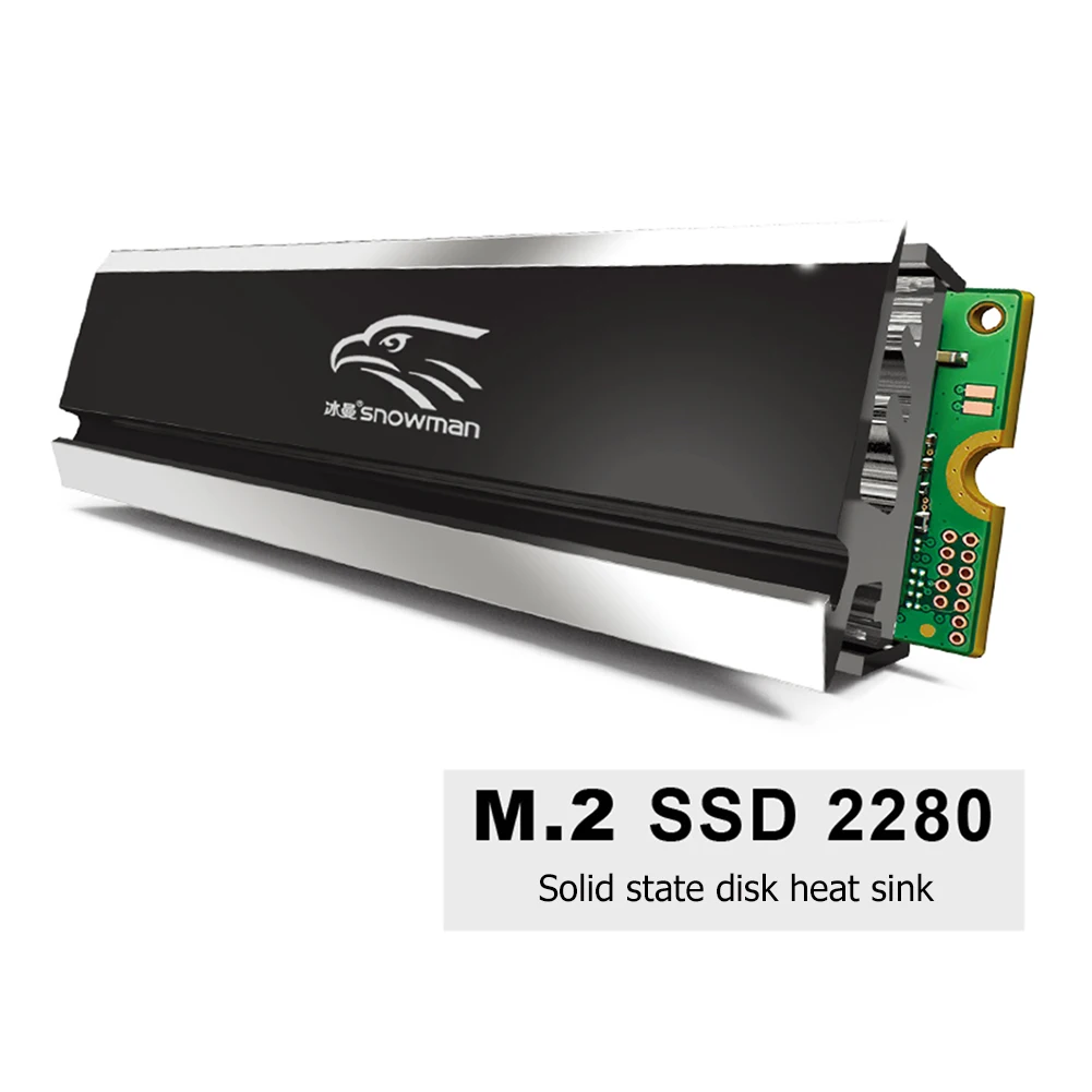 M.2 SSD Heatsink Cooler with Elastomeric Fasteners 2280 Solid State Hard Disk Radiator Cooling