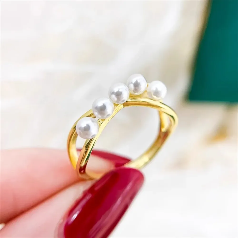 

Кольцо из серебра 925 пробы с жемчугом, 3-4 мм