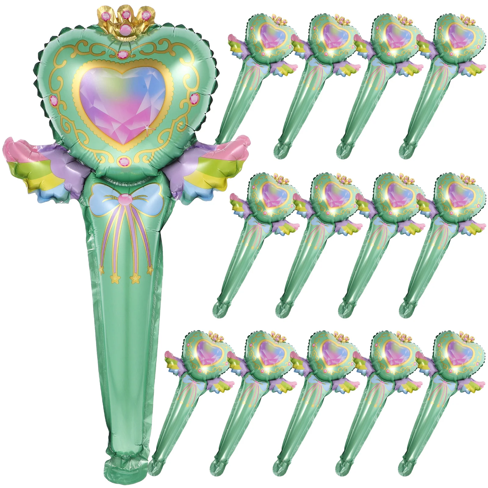 

50 Pcs Decorate Inflatable Fairy Wand Bride Balloons Aluminum Foil Party Supply