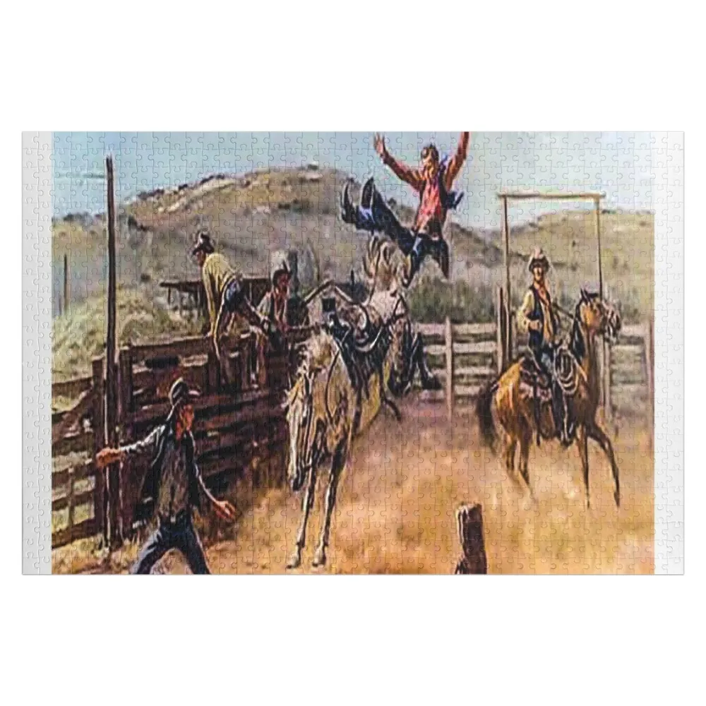 

fwc 5141 old west wild cowboy Jigsaw Puzzle Children Personalized Gift Wood Name Photo Puzzle
