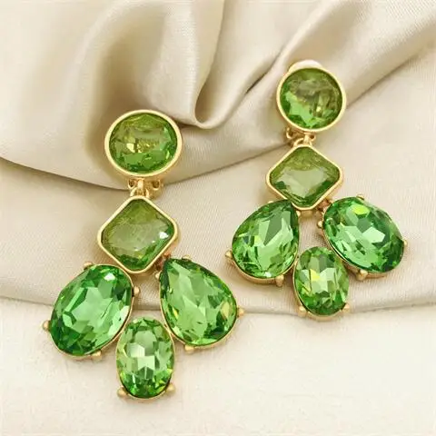 Timeless Wonder Gorgeous Crystal Geo Statement Clip On Earrings For Women Designer Jewelry Bride Runway Gothic Luxury Brand 5123