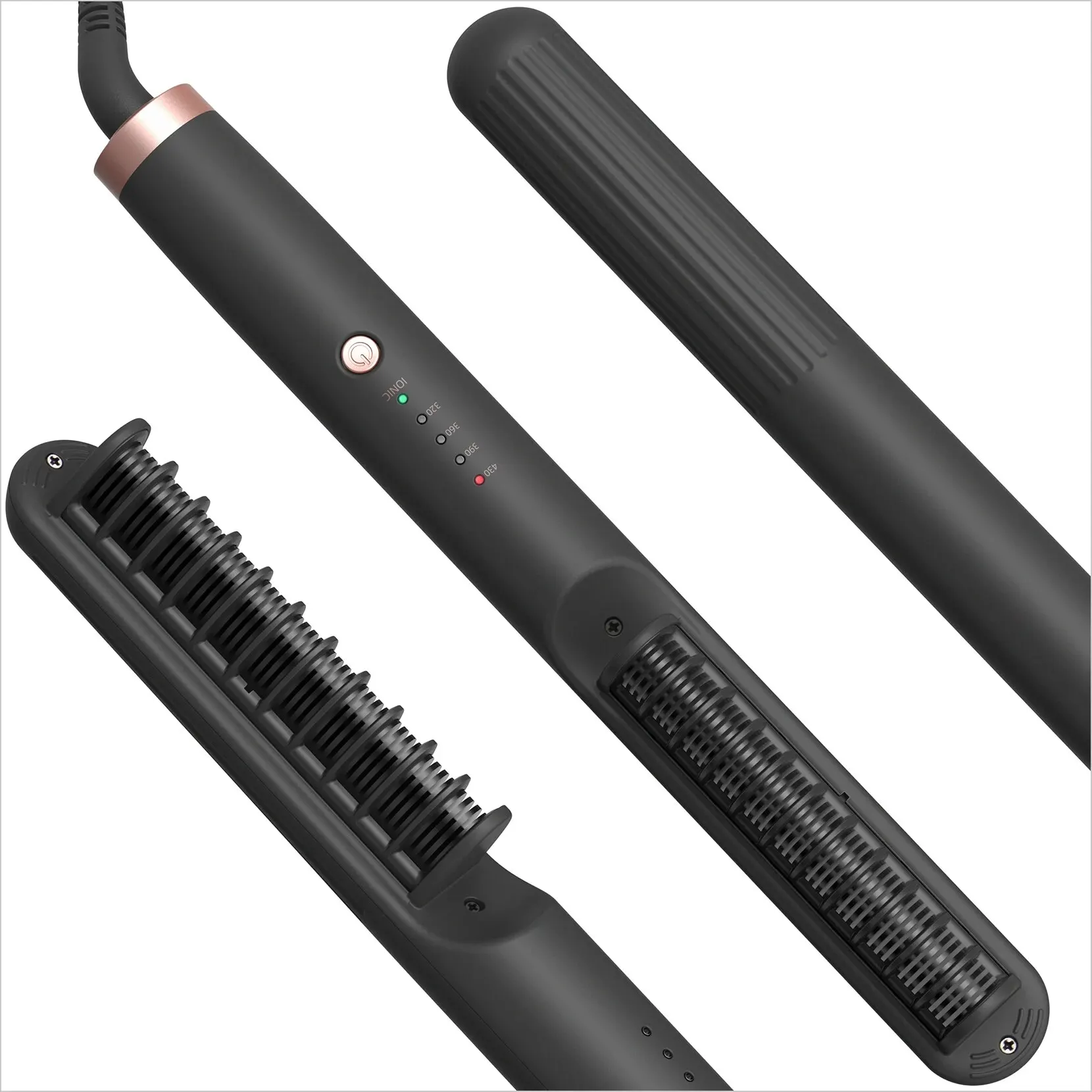 ANGENIL Travel Hair Straightener Brush, Negative Ion Brush Straightener for Women, Hot Comb Hair Make Frizz-Free