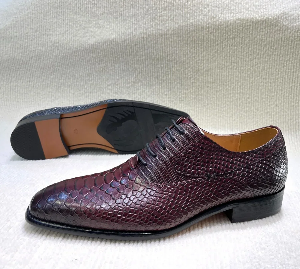Handmade Genuine Leather Men's Office Business Shoes with Monk Shoelace Buckle for Wedding Suit Casual Formal Wear