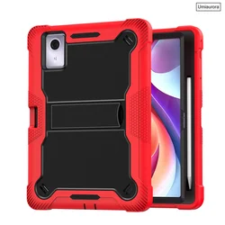 Shockproof Silicone Tablet Case with Pencil Holder and Kickstand for TB365FC (Red)