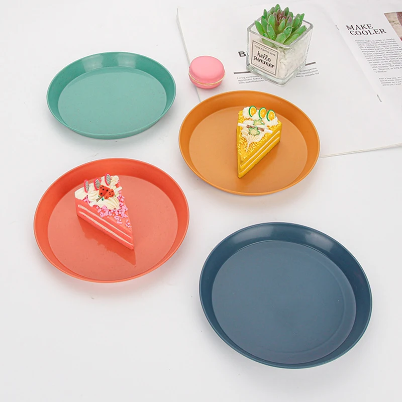 1pc Striped Dinner Plate Family Vertical Fruit Rice Plate Fruit Salad Snacks Candy