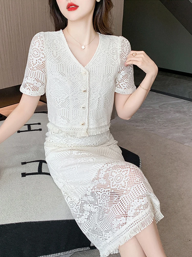 Fashion Lace Summer Piece Outfit Women Clothes Pretty Formal