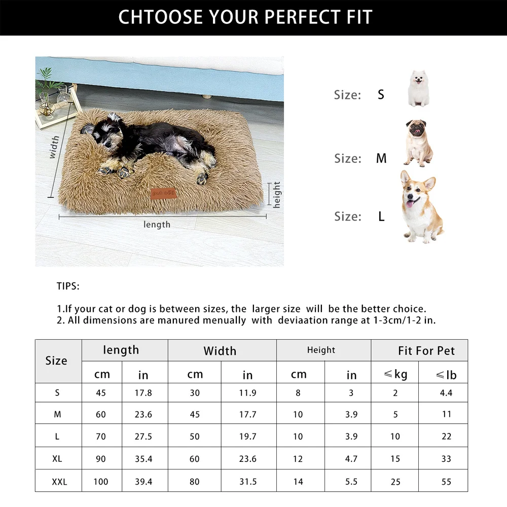 Washable Plush Pet Crate Bed 6