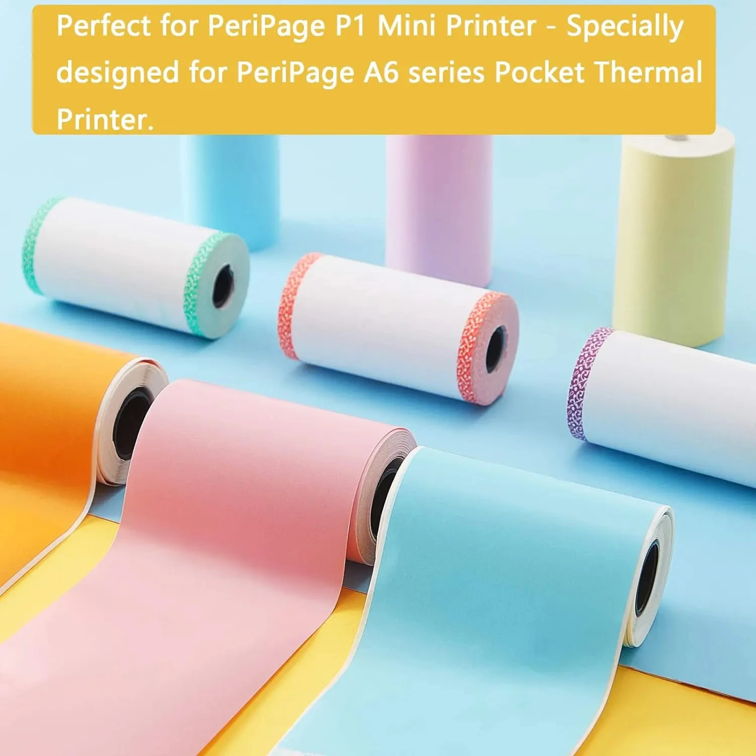 9 Rolls Thermal Printer Paper Adhesive 57X30mm Mini Printing Paper Rolls Printable Stickers For P1 Printer PeriPage A6 thermal paper,printer sticker paper,printing paper,thermal paper roll,thermal printer paper