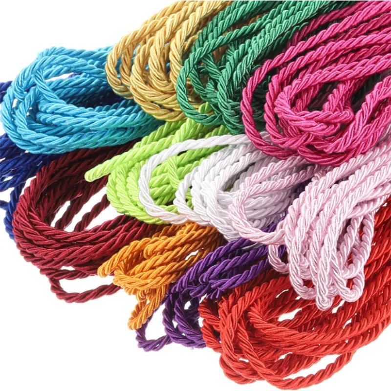 Luxurious 5mm Twisted Satin Rope for Elegant DIY Crafts & Decorative Packaging