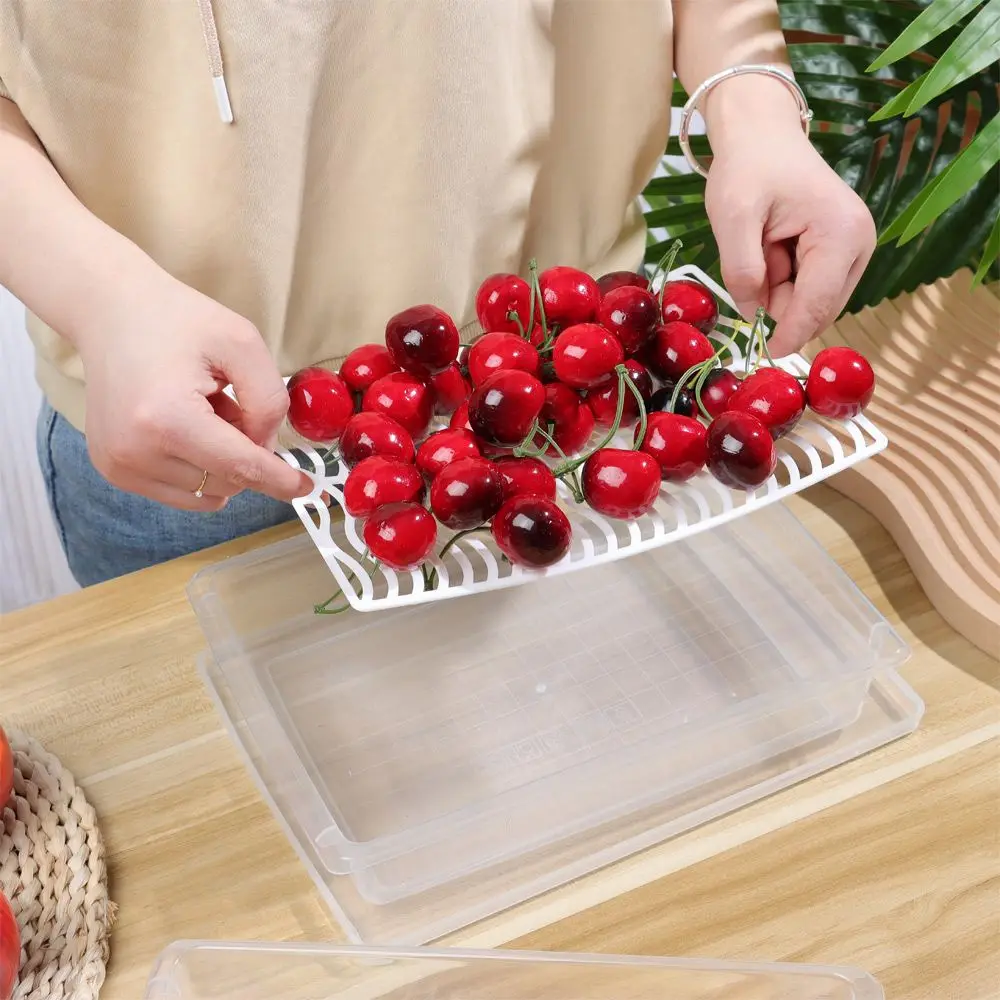 Vegetable Meat Kitchen Supplies Keep fresh Refrigerator Organizer Drain Storage Box Drainage Container Freezing Food 4