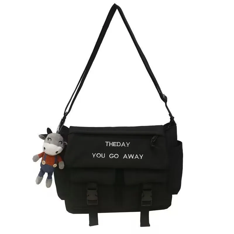 Instagram Large Capacity Bag Hong Kong Style Neutral Art Street Shooting Single Shoulder Postman Bag Male Student Crossbody Bag