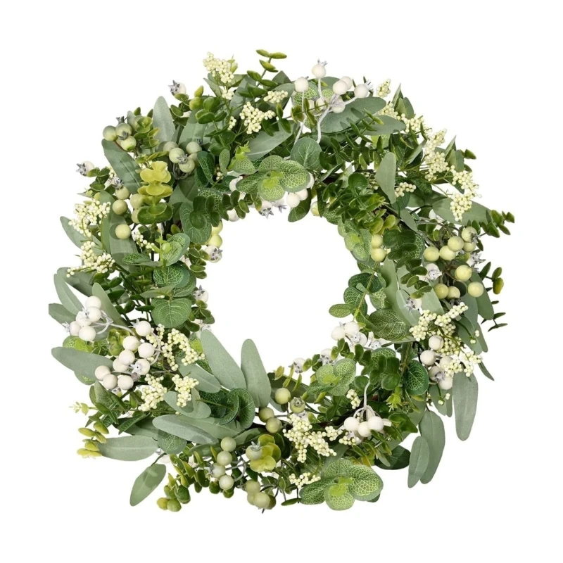 

Mixed Artificial Round Eucalyptuses Leaves Berries and Flower for Vase Floral Wreath Bouquets Wedding Green Decoration new